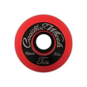  Cadillac Classic Two 70mm Red Longboard Wheels (Set of 4 