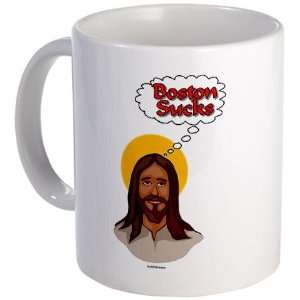 Jesus Thinks Boston Sucks Funny Mug by   Kitchen 