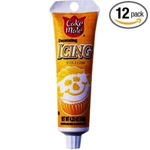 Cake Mate Yellow Icing, 4.25 Ounce Pouch (Pack of 12)  