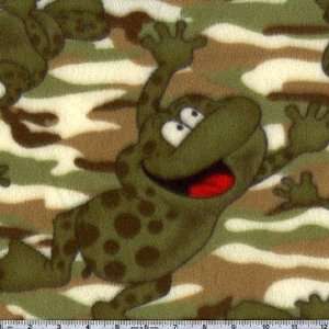   Happy Frogs Camo Green Fabric By The Yard Arts, Crafts & Sewing