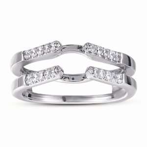  1/3 Carat Silver & Cz Wedding Ring Guard Enhancer Jewelry