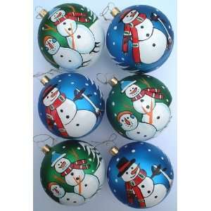  6 Handpainted Christmas Balls