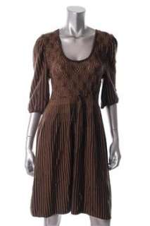 Studio M NEW Brown Casual Dress Knit Sale L  
