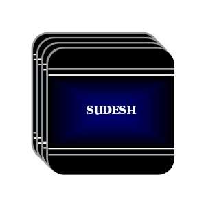 Personal Name Gift   SUDESH Set of 4 Mini Mousepad Coasters (black 