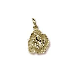  Rembrandt Charms Frog on Lily Pad Charm, 10K Yellow Gold Jewelry
