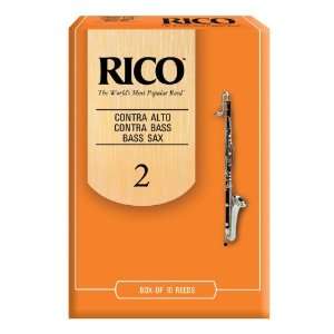  Rico Contra Bass Clarinet Reeds, Strength 2.0, 10 pack 