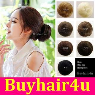 Updo Clip in on Bun Hair Piece Extensions New Woman Chignon Hairpiece 