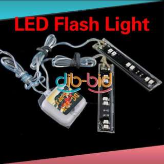 Pair Car Motorcycle LED Strobe Flash Strip Colorful Multi color Light 