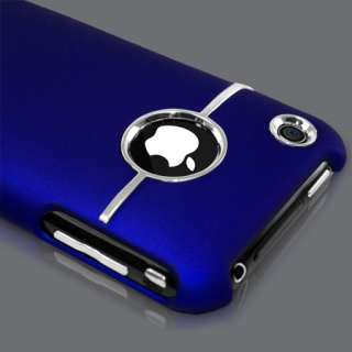   Stylish Chrome Hard Case Cover For iPhone 3G / 3GS + Screen Protector