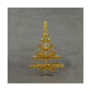  Pack of 6 Retro Shiny Metallic Gold Feather Christmas Tree 