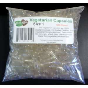  500 Vegetarian Capsules Size 1 (Empty Vcaps Caps) Health 