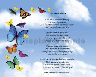   Personalized Poem Birthday Or Christmas Gift Idea Butterflies Print