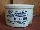 vintage lambrecht 1 lb butter crock milwauke e chicago expedited