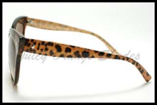 VINTAGE CAT EYE Fashion BUTTERFLY Sunglasses BROWN LEOPARD Animal 