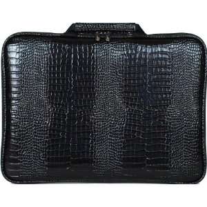   Memory Foam Water Resistant  Black faux Alligator Embossed Leather