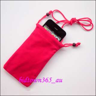   Neck Strap Red Sleeve Case Pouch Bag For Iphone 3G 3Gs 4G 4S  
