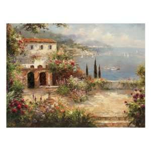  Mediterranean Villa Giclee Poster Print by Peter Bell 