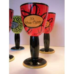    Its wine Multi Colored Ceramic Wine Goblet