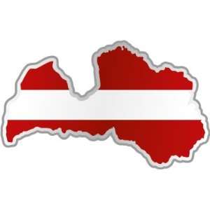  Latvia Latvijas map flag car bumper sticker decal 5 x 3 