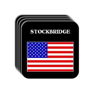 US Flag   Stockbridge, Georgia (GA) Set of 4 Mini Mousepad Coasters
