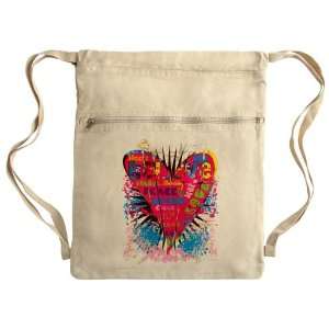   Messenger Bag Sack Pack Khaki Hope Joy Believe Heart 