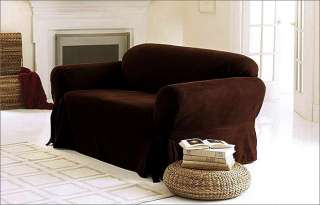 Pcs Brown Stripes Heavy Duty Sofa Cover Slipcover Set  