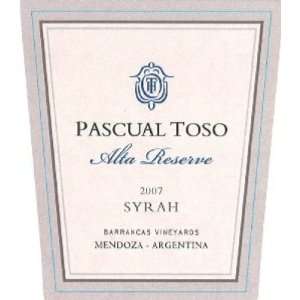  2007 Pascual Toso Alta Reserve Syrah 750ml Grocery 