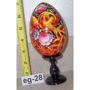  Wooden Russian Easter Egg * Hand made * Firebird * Flowers 