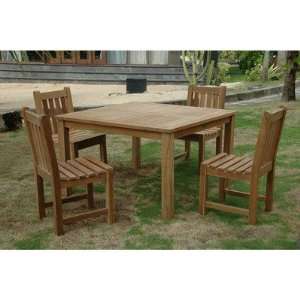  Windsor 5 Piece Square Dining Table Set with Classic Side 