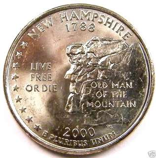 2000 P BU New Hampshire State Quarter#5248  