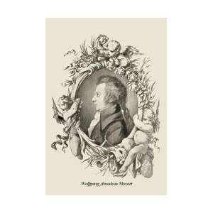  Wolfgang Amadeus Mozart 12x18 Giclee on canvas