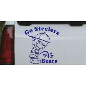 Blue 8in X 7.6in    Go Steelers Pee On Bears Car Window Wall Laptop 