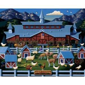  Farm Country Dowdle Folk Art 50 Piece Jigsaw Puzzle Toys & Games