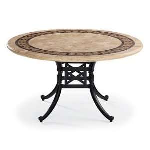  Carlisle Round Stone top Outdoor Dining Table in Onyx 
