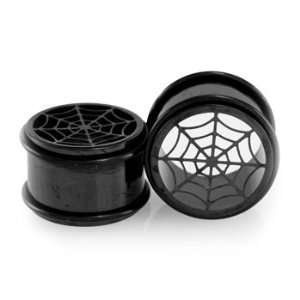 Blackline Stainless Steel Spider Web Flesh Plug   3/4 (19mm)   Sold 