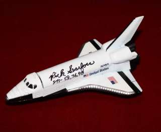 NASA RICK SEARFOSS Signed Ertl Space Shuttle MODEL, COA, UACC, DVD 