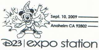 This is the Official USPS commemorative cancel used for the D23 EXPO