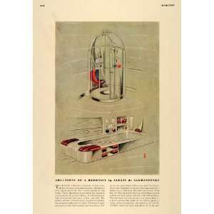  1937 Print Bathtub Shower Steam Room Sakhnoffsky Towels 