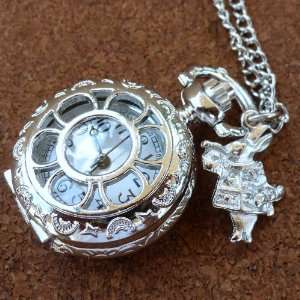   Wonderland Tea Party Steampunk pocket watch necklace 