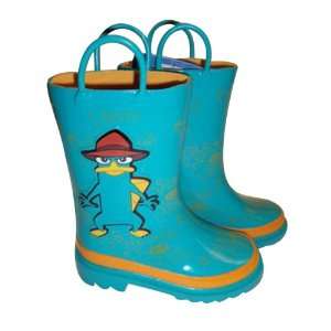  Phineas and Ferb Agent P Childrens Rain Boots Size 9/10 