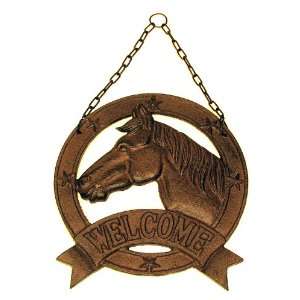  Cast Iron Horse Welcome plaque Patio, Lawn & Garden