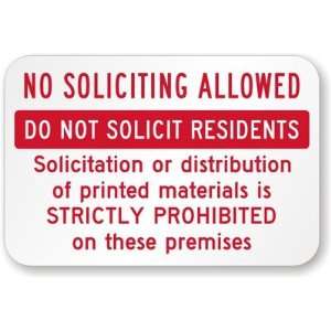  No Soliciting Allowed, Do Not Solicit Residents 