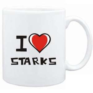  Mug White I love Starks  Last Names