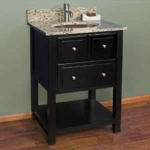  24 Oxford Vanity   Hammered Copper Sink   1 Faucet Hole 