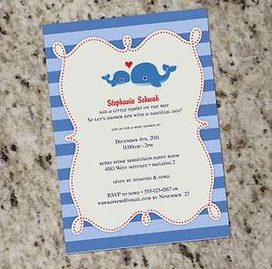 Little Squirt* Whale themed Baby Shower or Party Invitation 
