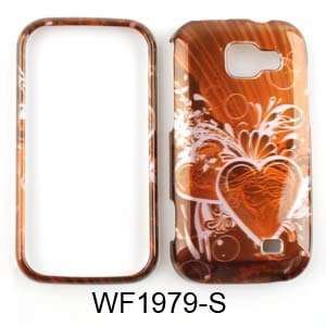 Samsung Transform M920 Transparent Design, Pink Heart on Red Hard Case 