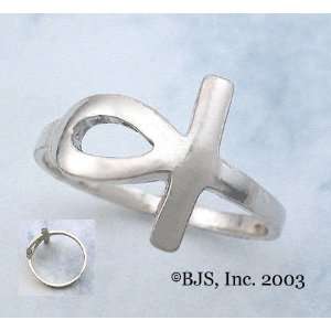  Side Ankh Ring   Sterling Silver Egyptian Jewelry 