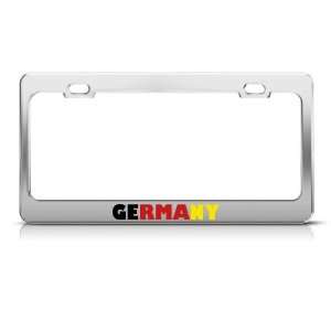Germany Flag Country license plate frame Stainless Metal Tag Holder