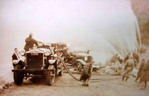 Fire Truck Photo 1920s Lion Truck In Action Hoses  