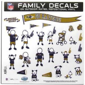 Baltimore Ravens Family Decals Large Car Auto Sheet 25pc  